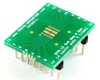 DFN-12 to DIP-16 SMT Adapter (0.8 mm pitch, 5 x 4.5 mm body, 4 split pads 2.1x1)